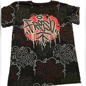 Bailey Apparel Launder “Fresh" T-shirt Men’s L Graffiti Print 90s Black Red